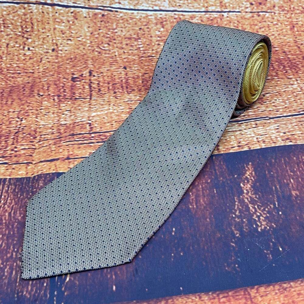 Tommy Hilfiger 100% Silk Gray and Blue Micro Dot Necktie